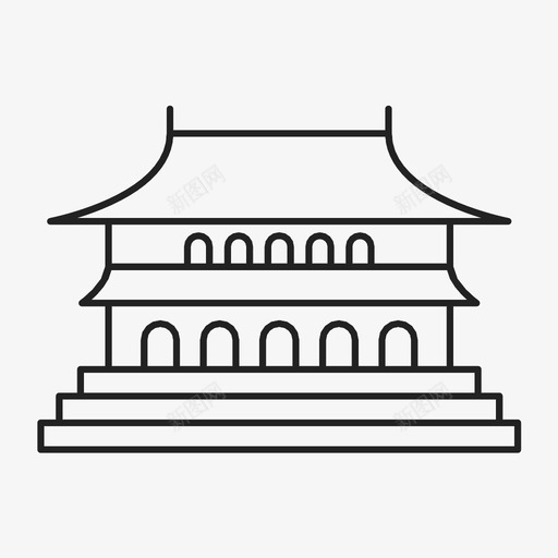 太和殿建筑中国图标svg_新图网 https://ixintu.com 中国 历史 国家纪念碑 太和殿 建筑 最大的大厅 木制建筑 皇家婚礼 纪念碑