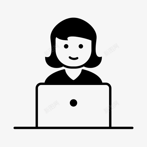 用户微笑米纳斯图标svg_新图网 https://ixintu.com 创建 女人 女孩 很棒 微笑 时髦 添加 用户 笔记本电脑 米纳斯 角色