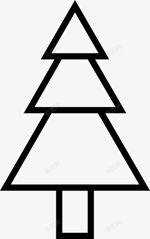 松树圣诞装饰图标svg_新图网 https://ixintu.com 串灯 圣诞 松树 树木繁茂 森林 植物 装饰 高大的树