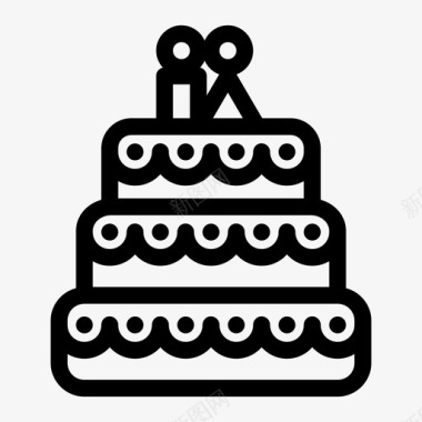 婚礼蛋糕切片结婚图标图标
