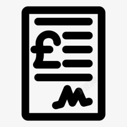 银行借款英镑合同书写签署图标高清图片