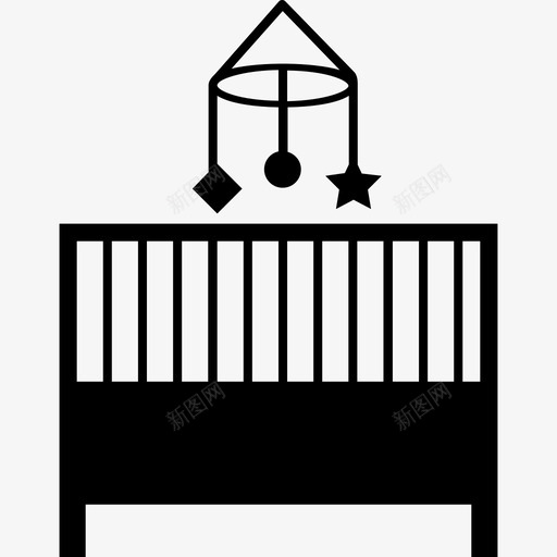 婴儿床卧室家具工具和用具家居用品图标svg_新图网 https://ixintu.com 婴儿床卧室家具 家居用品 工具和用具