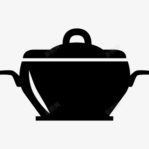 带盖的厨房平底锅工具和用具图标svg_新图网 https://ixintu.com 工具和用具 带盖的厨房平底锅