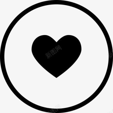 心脏用户界面圆形实心卷3图标图标