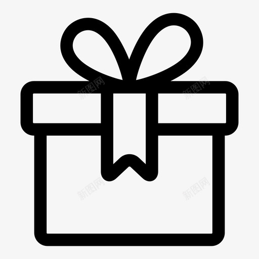 礼物聚会物品图标svg_新图网 https://ixintu.com ui粗轮廓 展示品 材料 物品 礼品盒 礼物 聚会