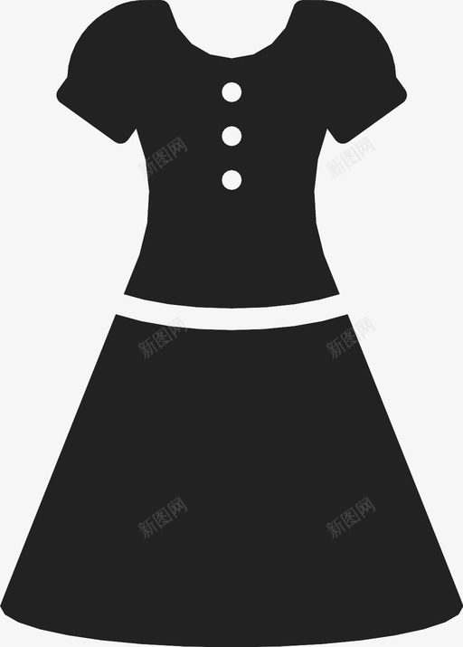连衣裙短袖老式图标svg_新图网 https://ixintu.com 女装 服装和服装 短袖 纽扣 老式 连衣裙