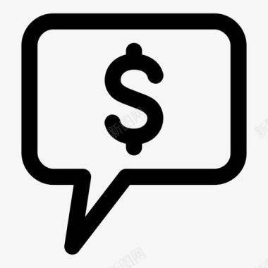 美元聊天财务建议对话图标图标