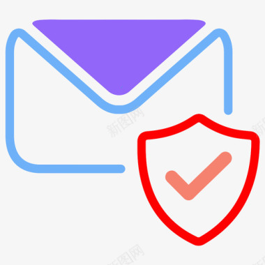 电子邮件安全流智能手机图标图标