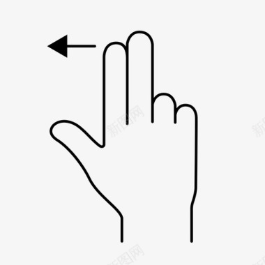 两个手指向左滑动触摸潮汐图标图标