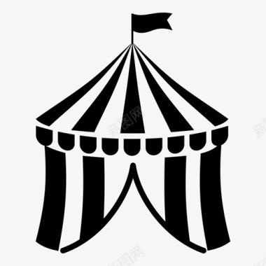 马戏团帐篷游乐园大顶图标图标