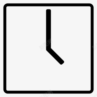 方形时间设置时间日期时钟面图标图标