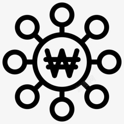 大额度资金投资韩元融资资金贷款图标高清图片