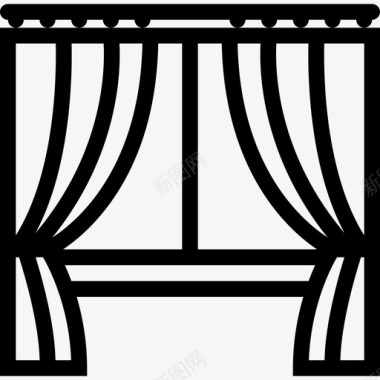 窗帘室内家图标图标