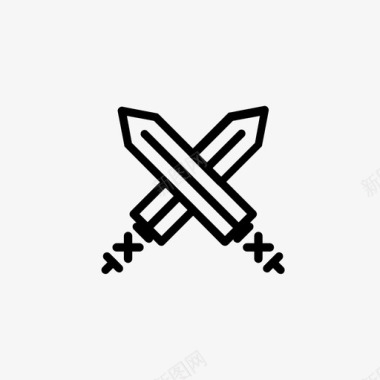 交叉剑武器战争图标图标