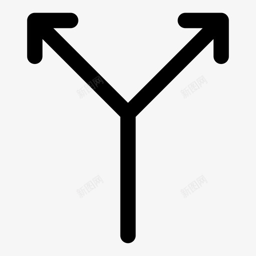叉形对开转弯图标svg_新图网 https://ixintu.com y形 交叉点 分叉 叉形 对开 拆分 方向 箭头 路径 转弯