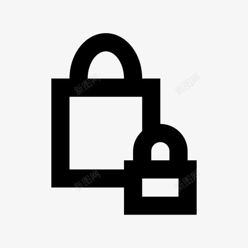 安全购物销售零售图标svg_新图网 https://ixintu.com 在线订购 安全购物 支付 购买 购物和零售材料图标 购物袋 购物车 销售 锁 零售