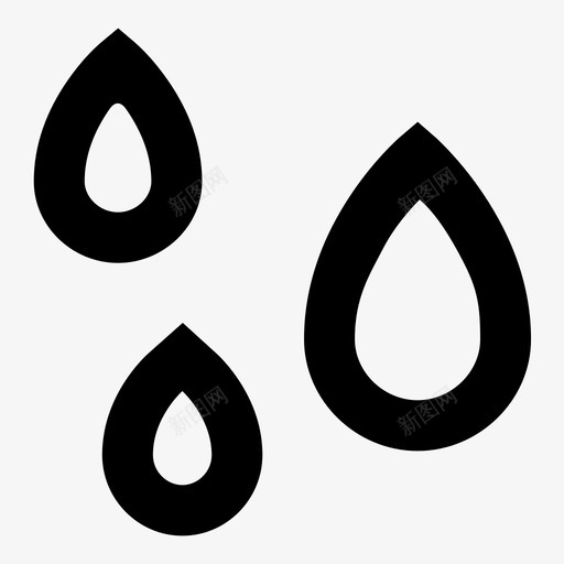 雨湿天气图标svg_新图网 https://ixintu.com 坠落 天气 水滴 油漆 湿 潮湿 自然 雨