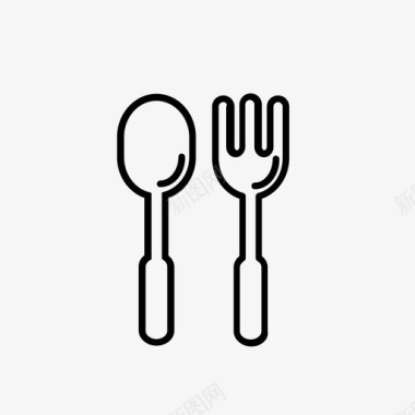 勺子和叉子出售餐厅图标图标