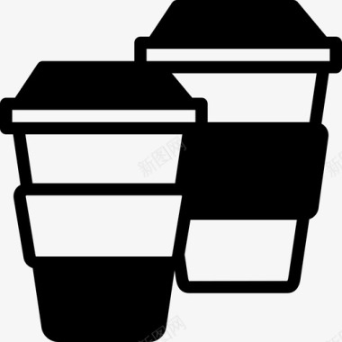 咖啡杯一般废弃物使用和丢弃图标图标