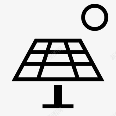 太阳能电池板浪涌太阳图标图标