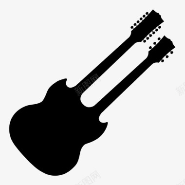 双颈吉他智能手机音乐图标图标