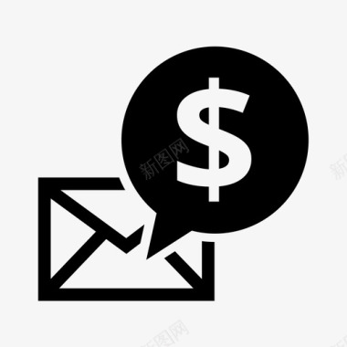 工资支票市场营销邮寄图标图标