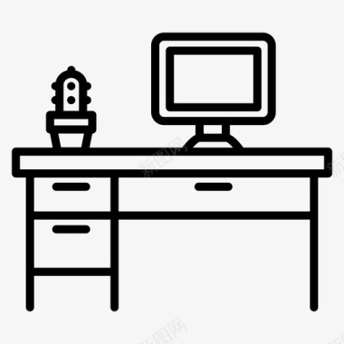 电脑桌工作站桌子图标图标