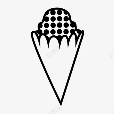 冰淇淋甜食冰淇淋蛋卷图标图标
