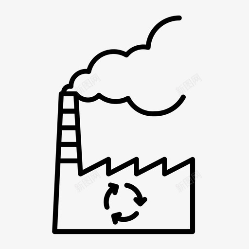 回收工厂回收加工图标svg_新图网 https://ixintu.com 加工 回收 回收工厂 环境 玻璃 纸张 绿色 罐头