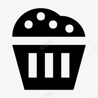 纸杯蛋糕食品和饮料材料标图标图标