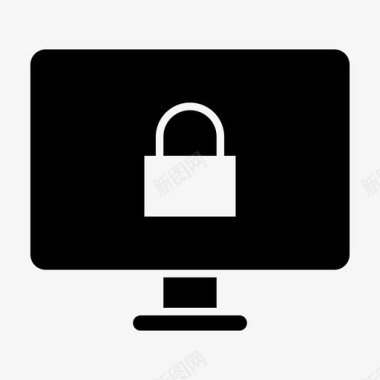 显示器锁个人电脑挂锁图标图标