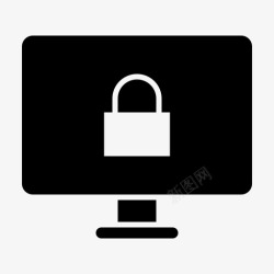 智能电视显示器锁个人电脑挂锁图标高清图片