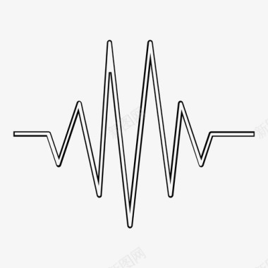 搏动搏动生命线心脏信号图标图标