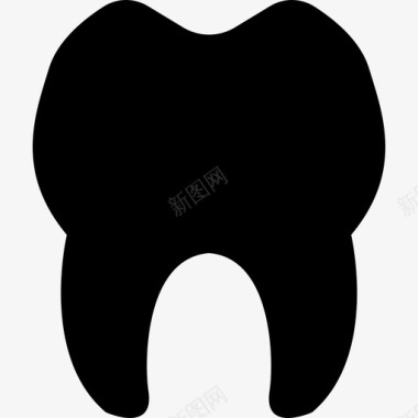 牙齿轮廓形状医学图标图标