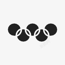 国际奥运会奥林匹克五环五彩竞赛图标高清图片