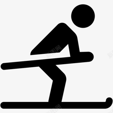 滑雪者下坡快速图标图标