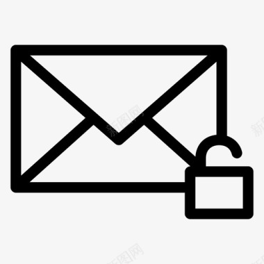 解锁电子邮件不安全解锁图标图标