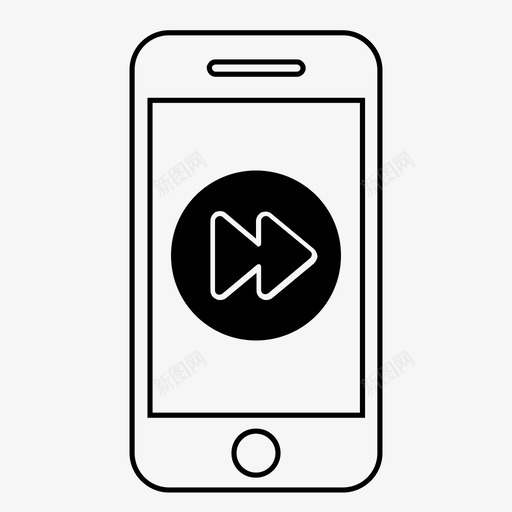快进下一步音乐图标svg_新图网 https://ixintu.com 下一步 前进 媒体 快进 按钮 控制 移动 移动集合1 跳过 音乐