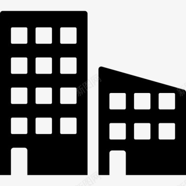 城市建筑形状贸易图标图标