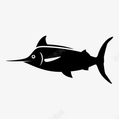 旗鱼宽嘴鱼运动图标图标