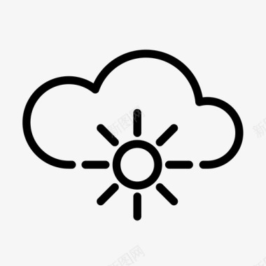 阳光云彩天气预报图标图标