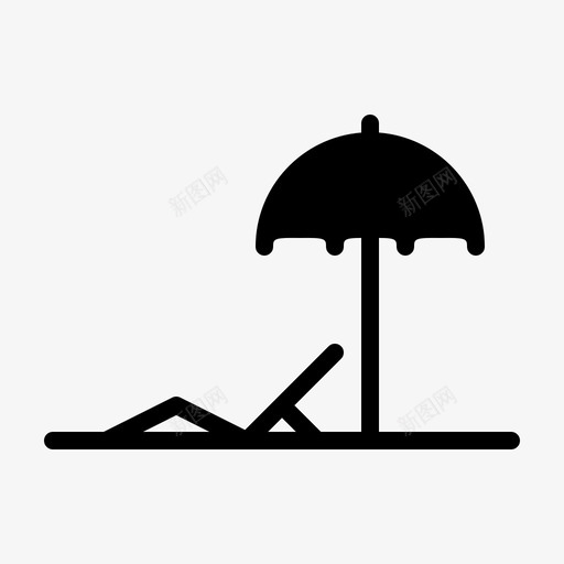 躺椅旅行阳光图标svg_新图网 https://ixintu.com 夏日 度假 户外 放松 旅行 海滩 海滩上 舒适 躺椅 阳光