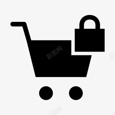 购物车锁震动超市图标图标