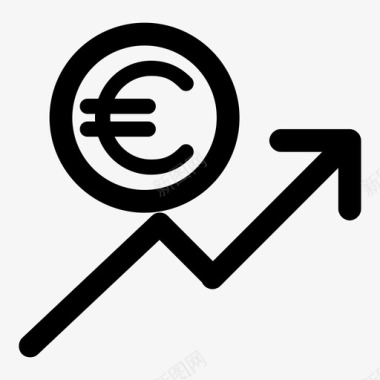 欧元通货紧缩潮汐股市图标图标