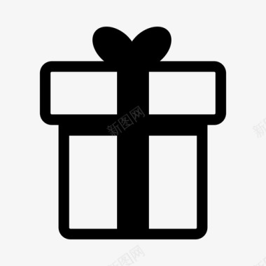 礼品盒生日蝴蝶结图标图标