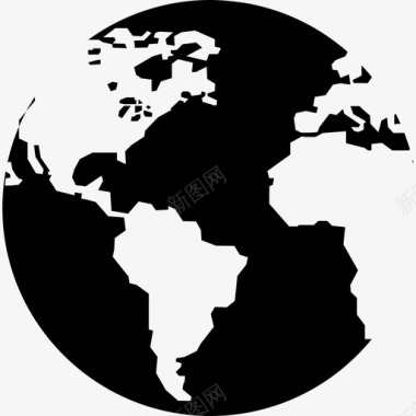 地球上有大陆地图和旗帜地球图标图标