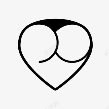 心臀心形臀材料图标图标