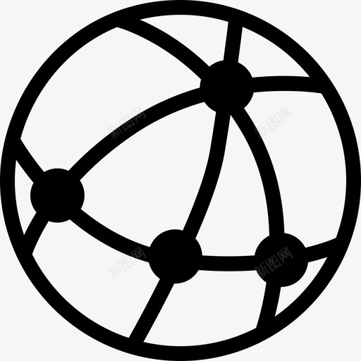 网格上有连接点的地球形状地球图标svg_新图网 https://ixintu.com 地球图标 形状 网格上有连接点的地球