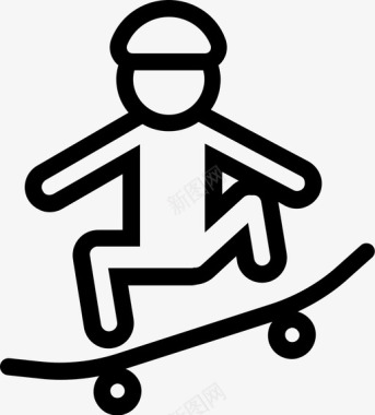 滑板骑行玩耍图标图标