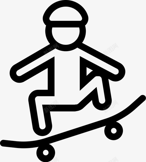 滑板骑行玩耍图标svg_新图网 https://ixintu.com 冰上 极限运动 欢乐 滑板 玩耍 骑行